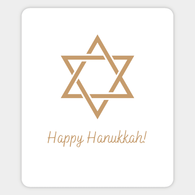 Holiday Collection - Happy Hanukkah (Gold) Magnet by Tanglewood Creations